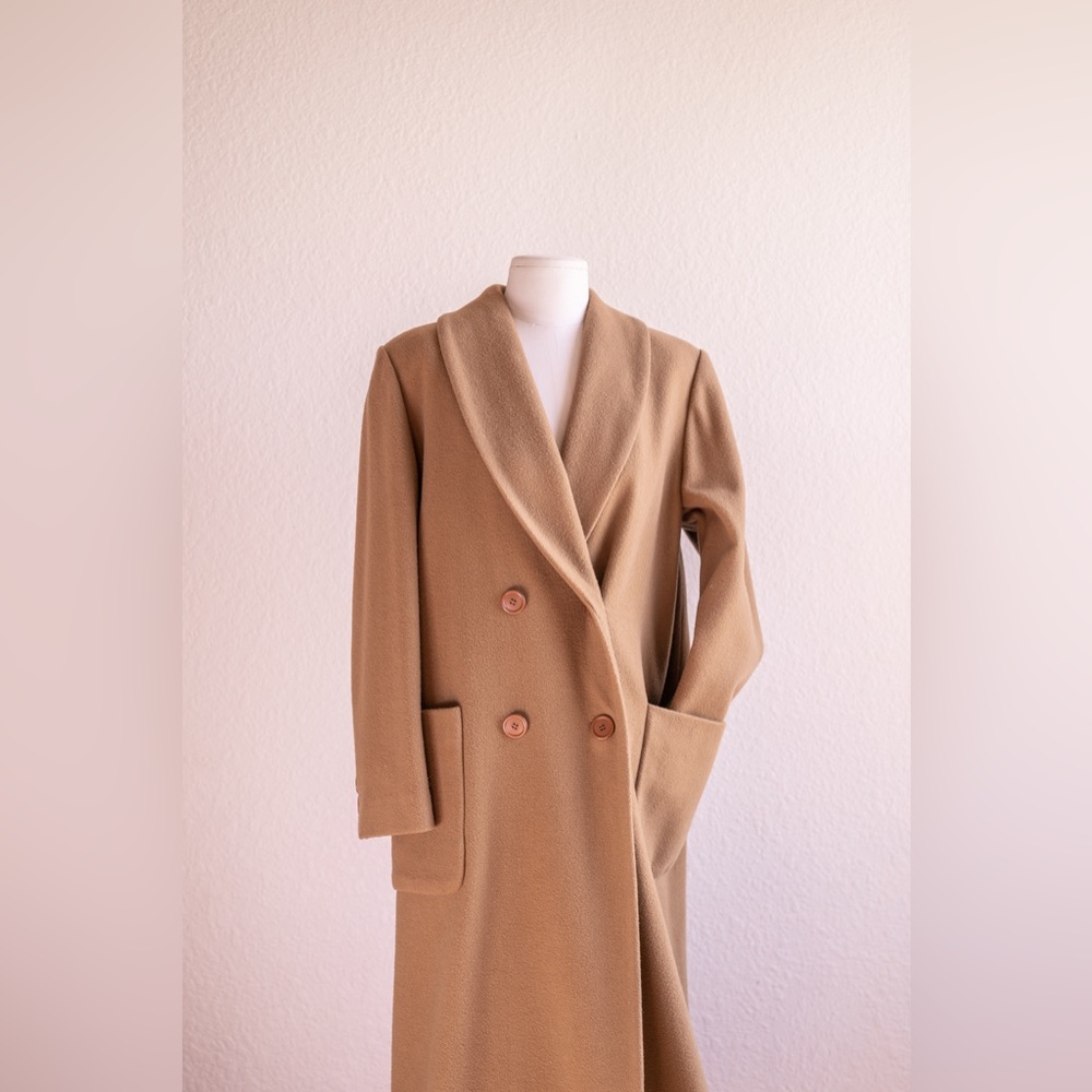 Long Wool Beige Trench Coat